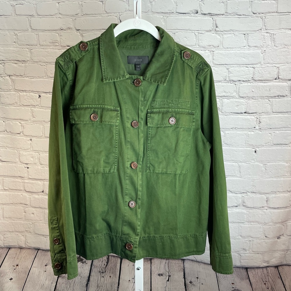 J.Crew green medium cotton jacket